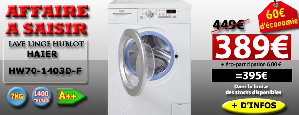 Model promo LAVE LINGE HAIER 7 KG